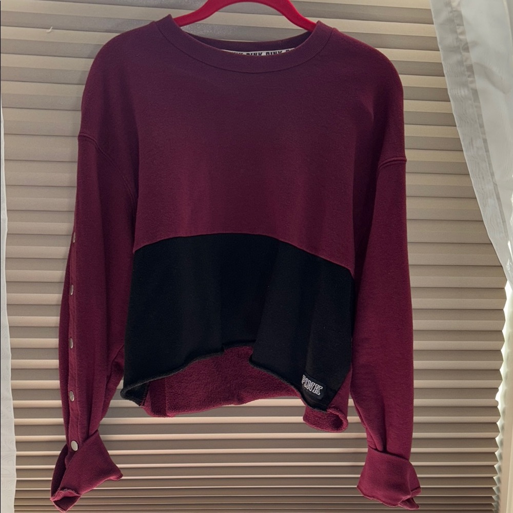 Two-Tone Burgundy and Black Women's Top pink Victoria secret